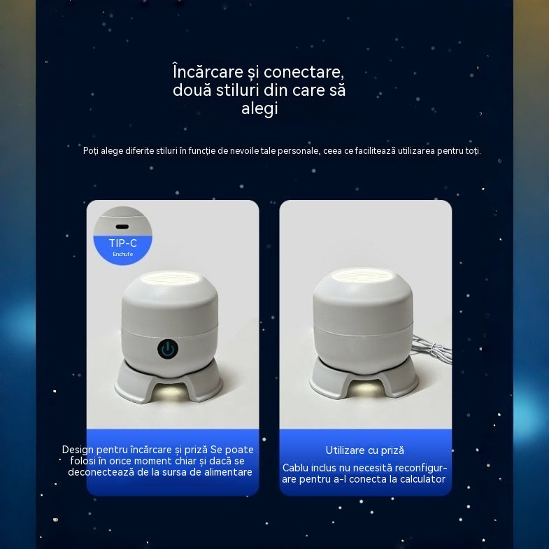 🌈💡Proiector LED rotativ dinamic cu efecte de lumină în șapte culori