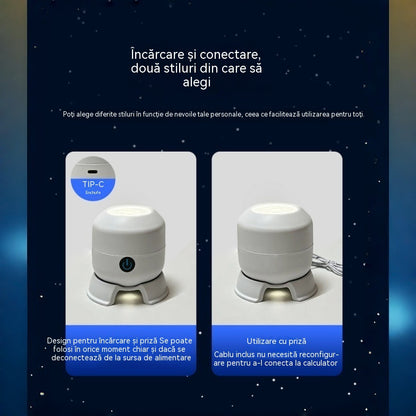 🌈💡Proiector LED rotativ dinamic cu efecte de lumină în șapte culori
