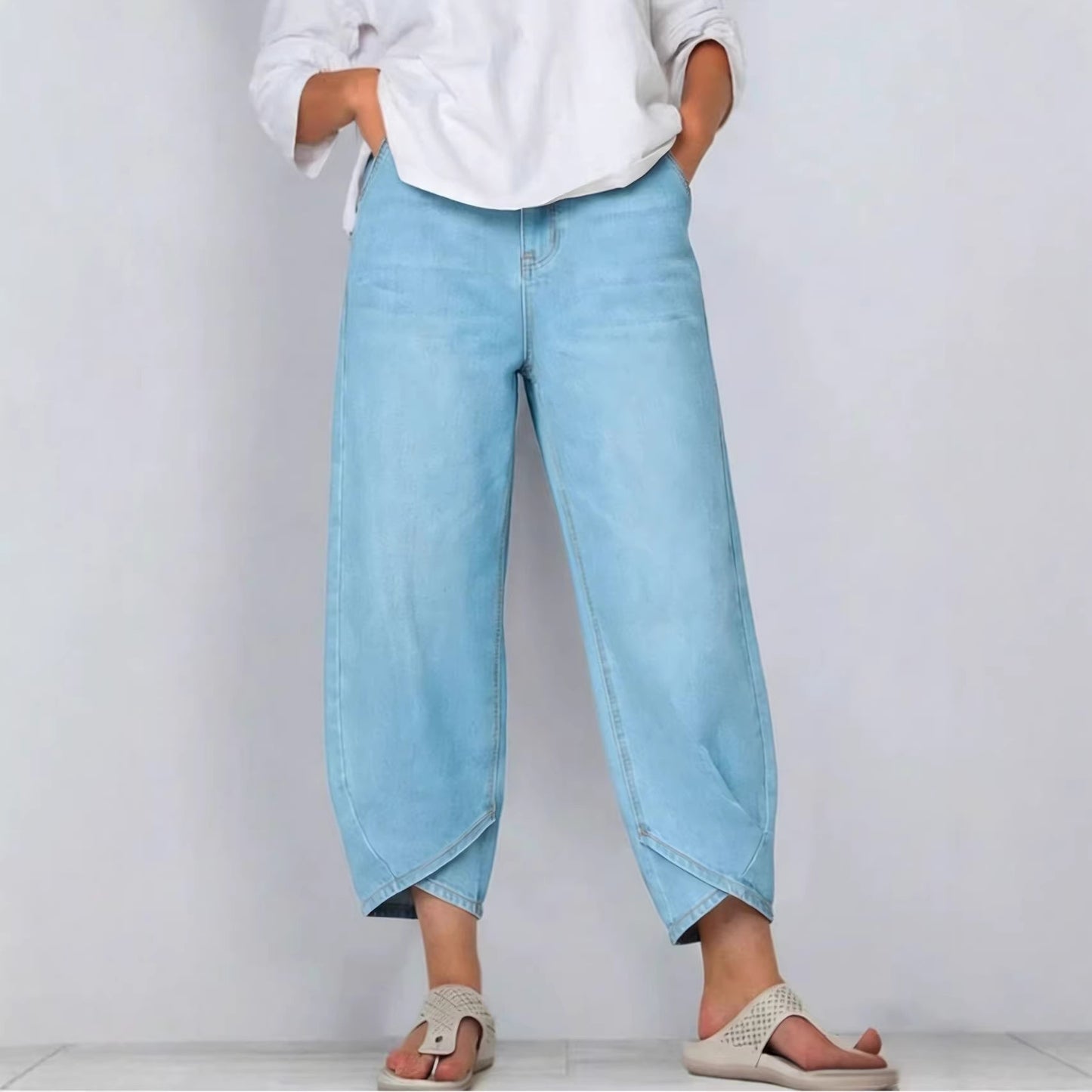 👖【Denim îmbunătățit, moale și respirabil】 blugi largi  casual la modă