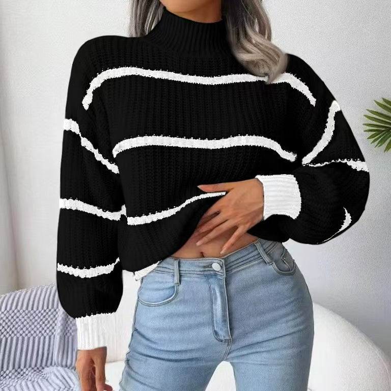 🧶🔥Nowy sweter z golfem na jesień i zimę 2026 luźny krój