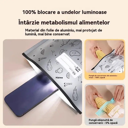 🥩【30bucăți】Pungă sigilată din folie de aluminiu cu fermoar, pentru păstrarea prospețimii, pentru uz casnic la frigider de calitate alimentară
