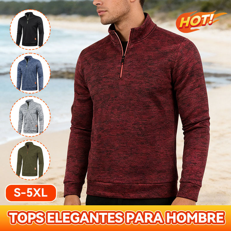 🔥【Pago contra reembolso】Suéter masculino con cremallera  cálido y cómodo para otoño e invierno 【S-5XL】❄️
