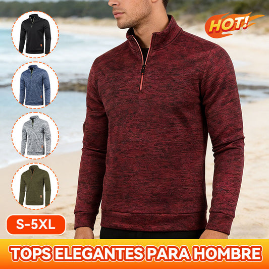 🔥【Pago contra reembolso】Suéter masculino con cremallera  cálido y cómodo para otoño e invierno 【S-5XL】❄️