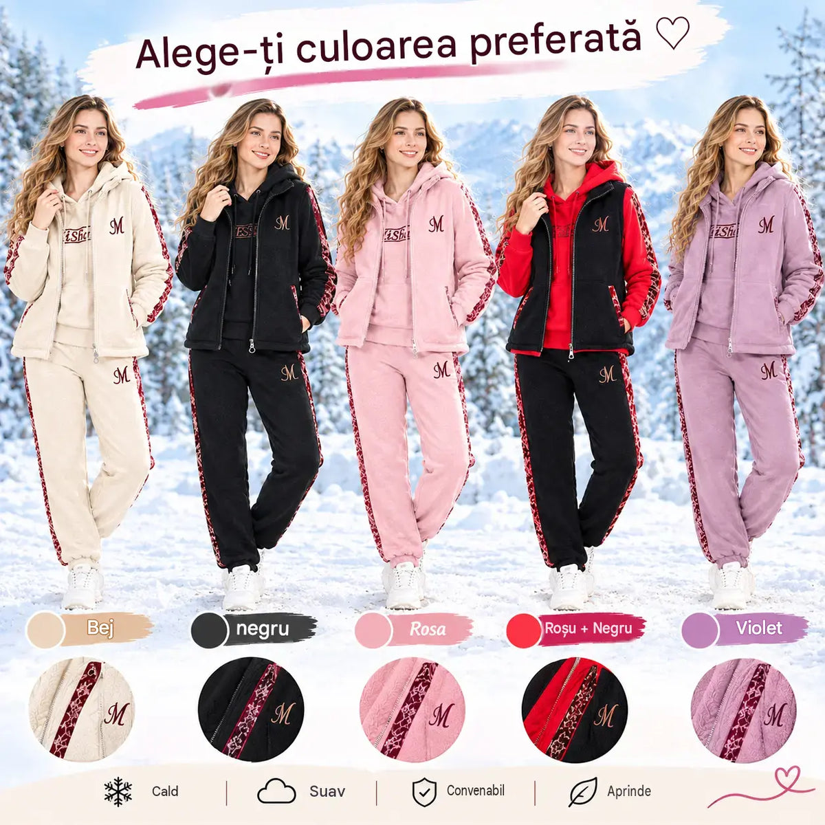 🔥【Pantaloni + Pulover + Jachetă】Nou set sport-casual pentru toamnă/iarnă 2026 – gros și căptușit.