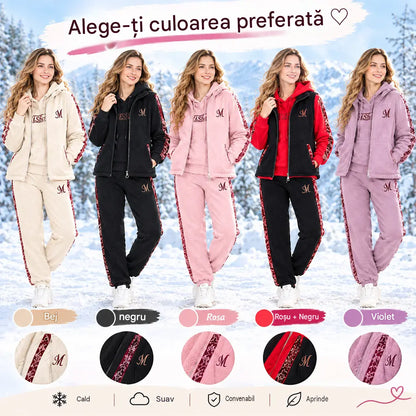 🔥【Pantaloni + Pulover + Jachetă】Nou set sport-casual pentru toamnă/iarnă 2026 – gros și căptușit.