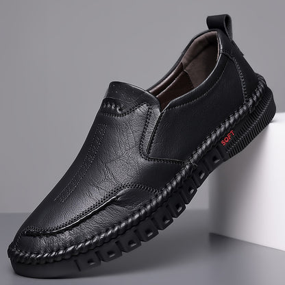 👞【39-44】2025 nowe męskie oryginalne skórzane buty casualowe miękka podeszwa antypoślizgowe oddychające skórzane buty-3981071