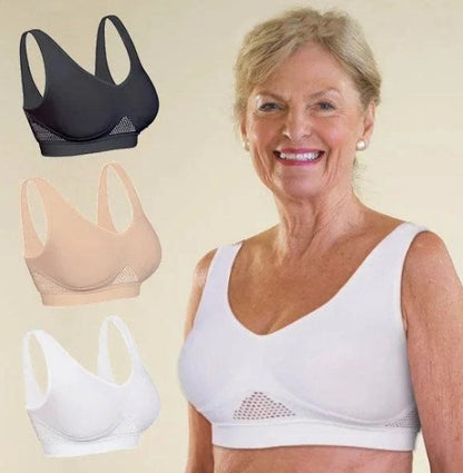 😍🎁【Pachet de 3 bucăți】✨ Sutien fără cusături pentru mărimi mari ❤️ Respirabil și răcoros 【40–120KG】🌬️💃