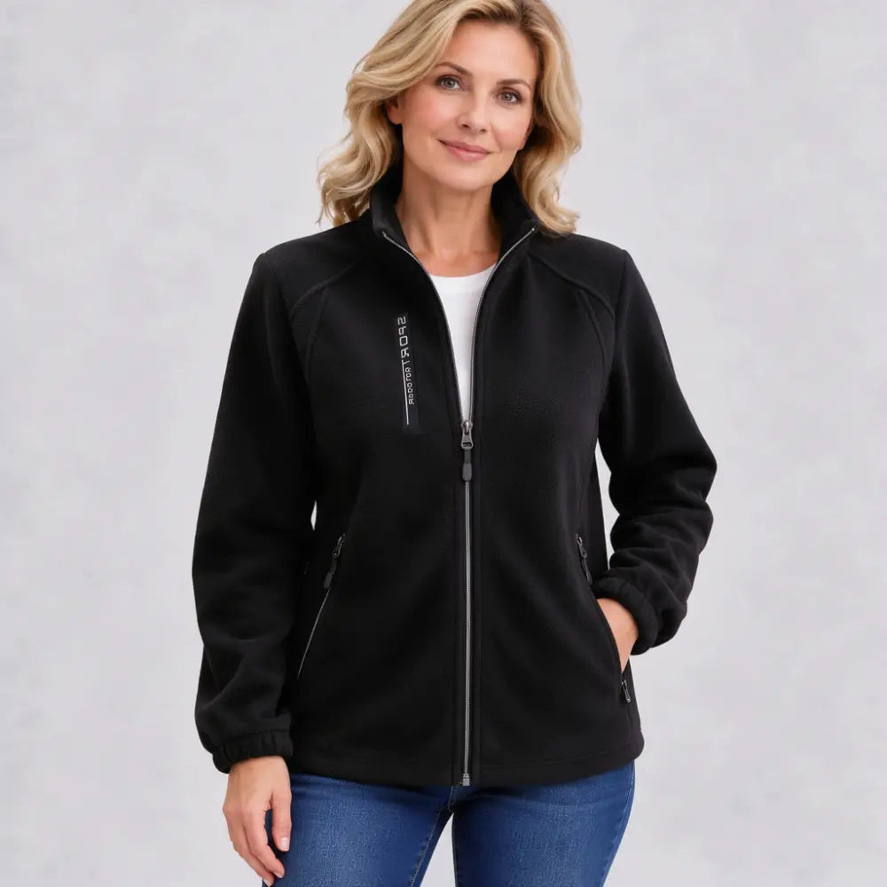 【XL-5XL】Jachetă din fleece pentru mame – pentru primăvară și toamnă, guler ridicat, croială deschisă în față, cambrată, produs nou