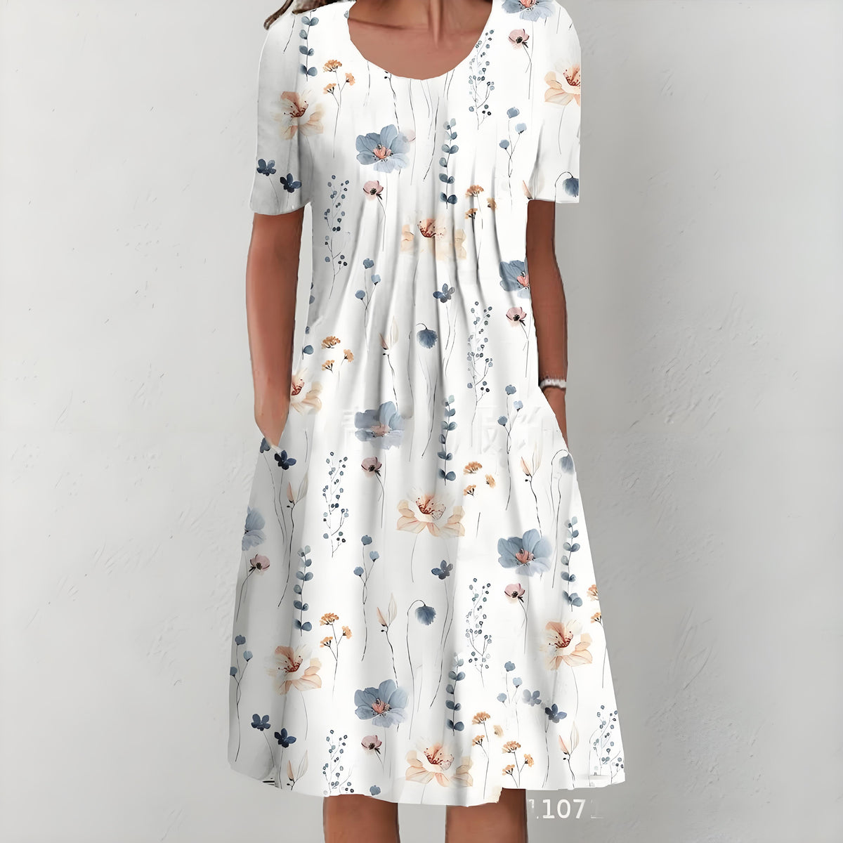🔥S-5XL💗 2025 nowa sukienka midi z nadrukiem ogrodowym-4002741