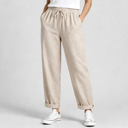 🛍️ Colecția Vară 2026: Pantaloni Lejeri Damen din In și Bumbac cu Buzunare 🌿 Material Respirabil & Croială Confortabilă | Talie Elastică cu Snur | 5 Culori, Mărimi S-5XL
