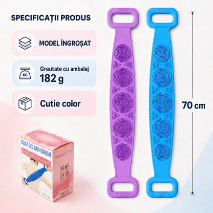✨【cumpără unul și primești unul gratis】Prosop de baie din silicon, dublu strat, lung și gros (70 cm/180 g) – Ofertă limitată:  (vei primi 2 bucăți într-o cutie colorată)! 🧼✨