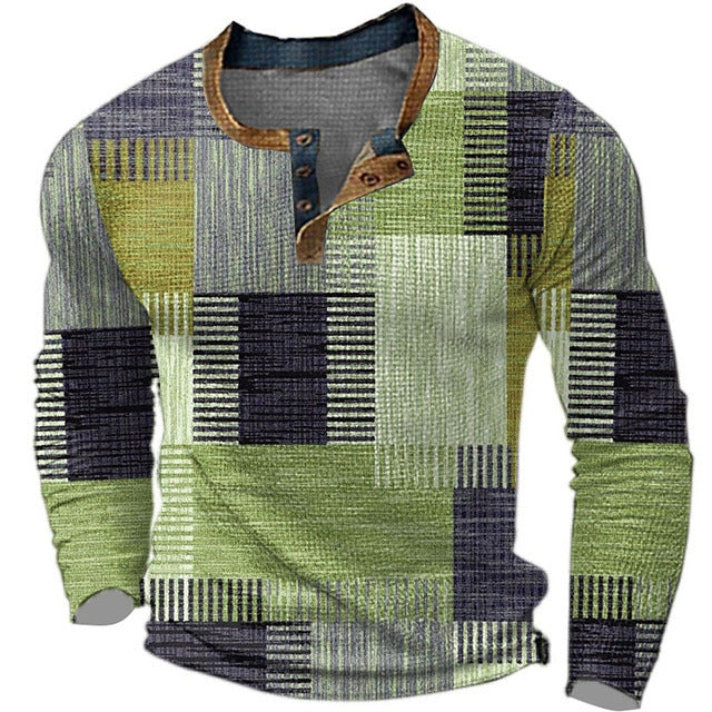 🎁😍[Wyprzedaż ograniczona czasowo] 👔[S-4XL] Męska koszulka polo z długim rękawem i nadrukiem