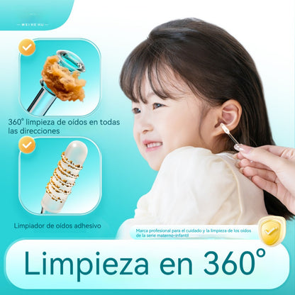 👂✨【Eliminación de cerumen altamente efectiva】Nuevo palito de limpieza de oídos de doble cabeza especialmente diseñado