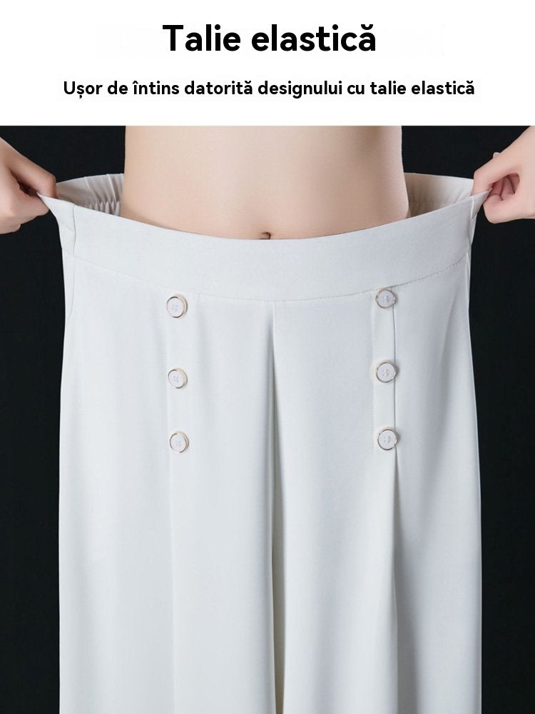 【M-5XL】Pantaloni eleganți, plisați, cu talie înaltă și croială largă, pentru femei