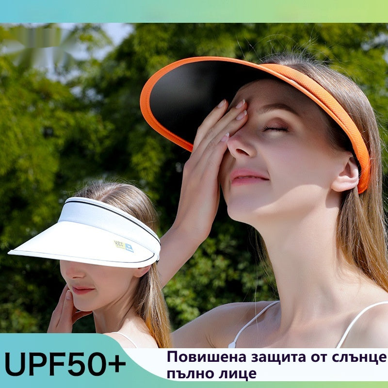 ☀️【Купете 1, вземете 1 безплатно】 Женска слънцезащитна шапка с голям козирка – UPF50+ защита от UV лъчи, подходяща за пътуване, колоездене и плаж!