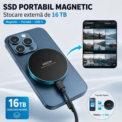 🧲 SSD Poartabil Magnetic de Mare Viteză 16TB | Transfer 1050MB/s & Compatibilitate Multi-Dispozitiv ⚡