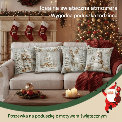 🎅Praznična razprodaja 50 % POPUSTA🎄Prevleka za vzglavnik z božično tematiko 【Komplet 4 kosov】
