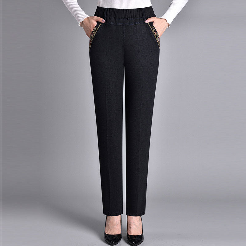 🔥【Reducere 50%】🔥🔥【XL-5XL】Noutate 2026, Blugi elastici casual cu picior drept, mărime de damă