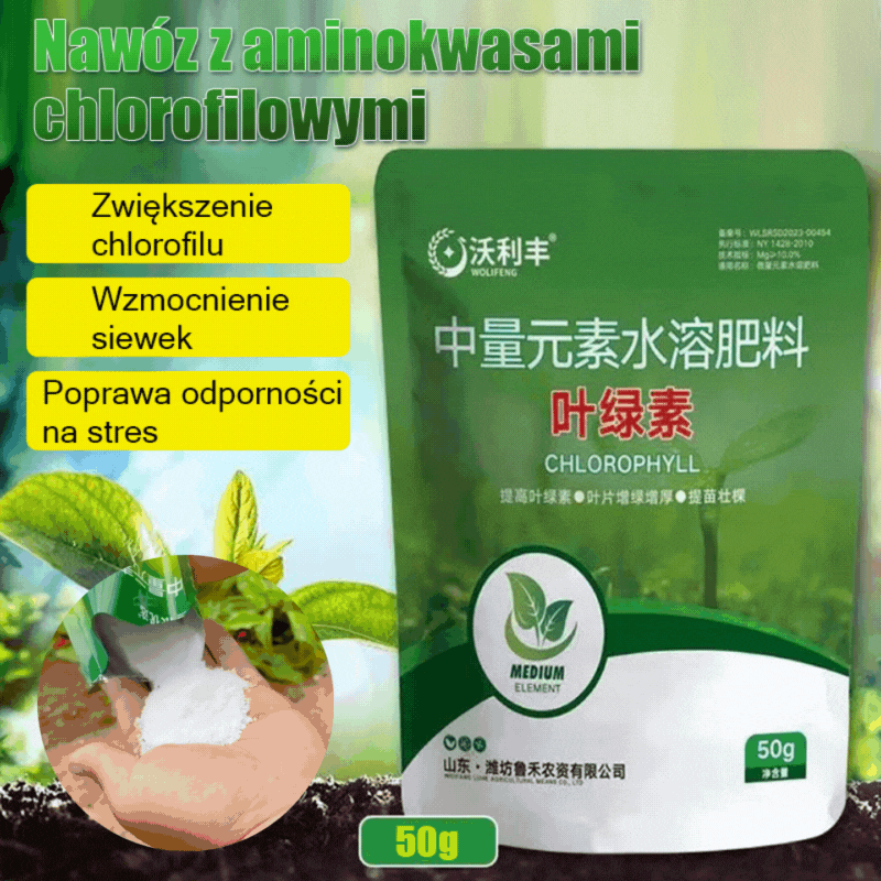 🌿🌿【10 toreb】Rozpuszczalny w wodzie nawóz z chlorofilem, nawóz dolistny do kwiatów, drzew owocowych i warzyw, wspomaga wzrost korzeni, wzrost sadzonek i zwiększa plony. Rozpuszczalny w wodzie nawóz rolniczy.