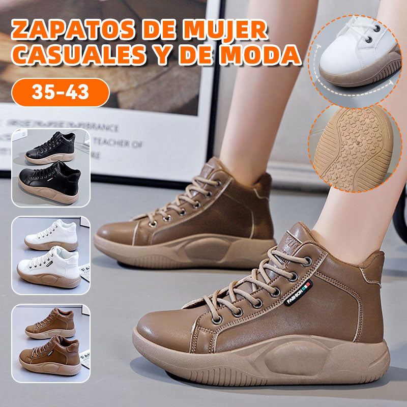 【35-40】Zapatos de ocio versátiles de nueva moda con suela gruesa retro