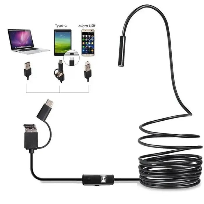 🔥【Cea mai recentă tehnologie】(Type-C, USB, Micro USB) endoscop trei-în-unu 【1M】【3.5M】【5M】