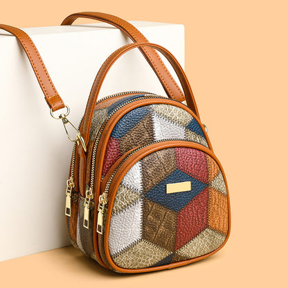 【Cuero PU suave】Nuevo estilo 2026✨ Bolso de hombro pequeño de moda con costuras de cuero suave