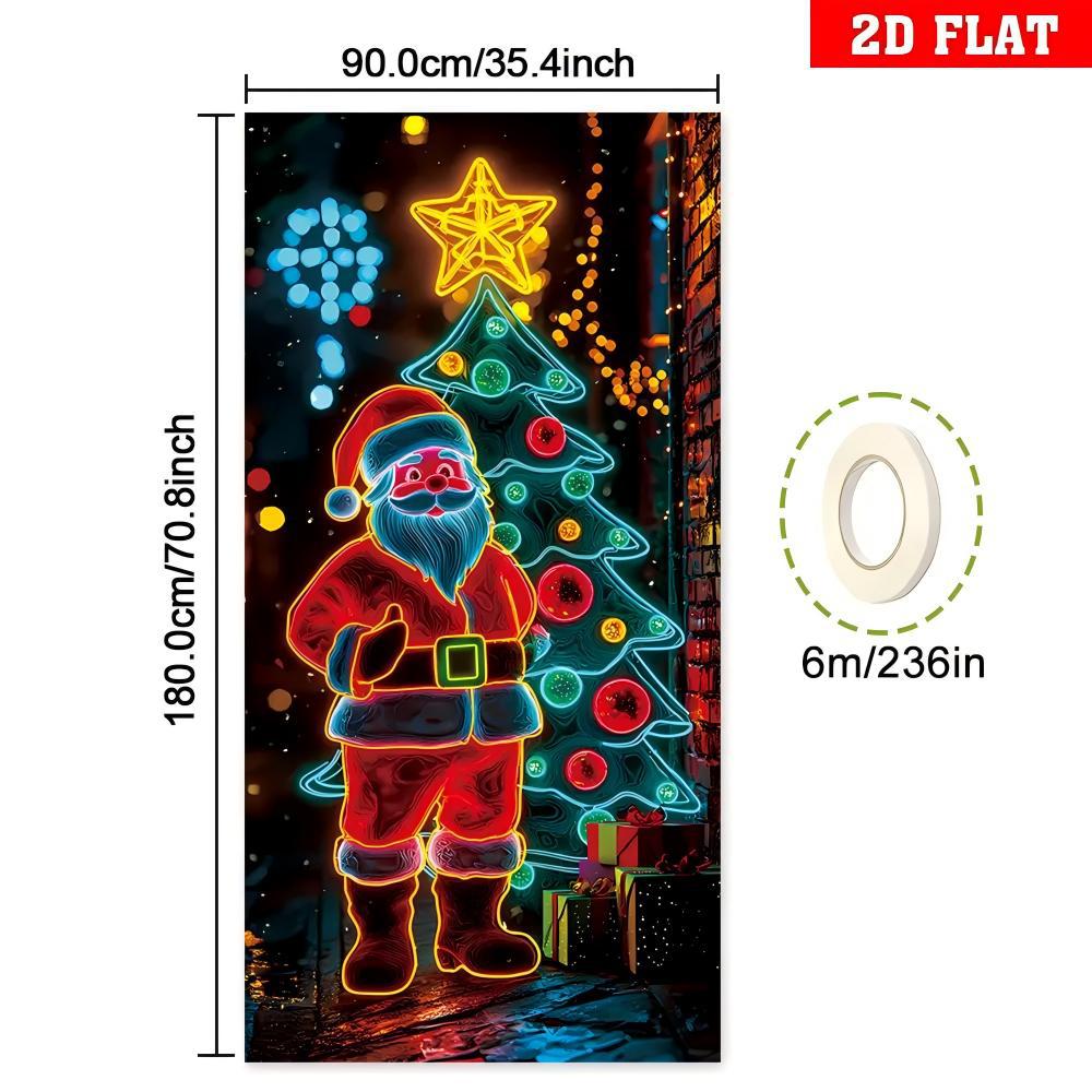 🎅【Kup 1, Drugi Gratis】🎄 Fluorescencyjny baner UV na drzwi i tło – idealny na dekoracje świąteczne i imprezy