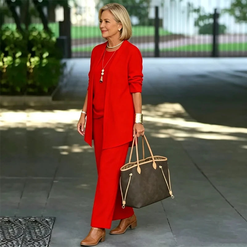Compleu Premium din 3 Piese de Vară: Cardigan Fluid, Top Lejer și Pantaloni Dresaj Anti-Șifonare, Mărimi S-5XL