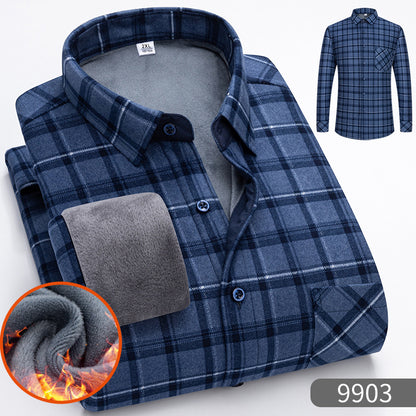 🔥【Reducere 50%】Doar 179 lei bucata 👔【L–5XL】Cămașă office călduroasă, cu mânecă lungă