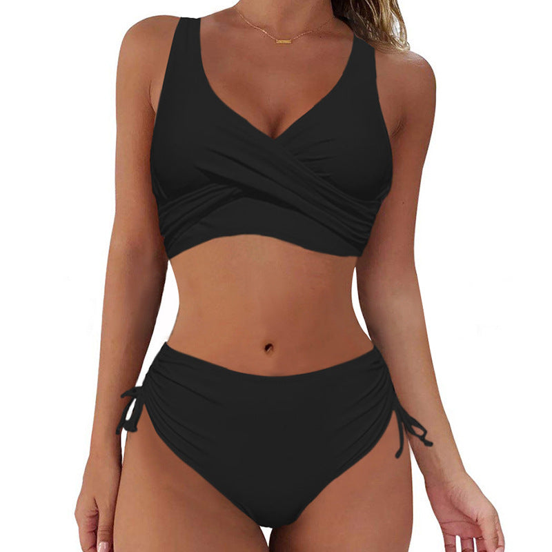 🏖️👙【Ofertă de produse noi】🌴【S-3XL】Costum de baie bikini pentru femei, stil nou, vara 2026, culoare uni, comfort, respirabil, cu uscare rapidă.