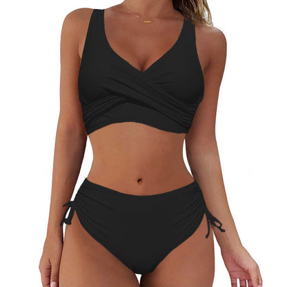 🏖️👙【Ofertă de produse noi】🌴【S-3XL】Costum de baie bikini pentru femei, stil nou, vara 2026, culoare uni, comfort, respirabil, cu uscare rapidă.
