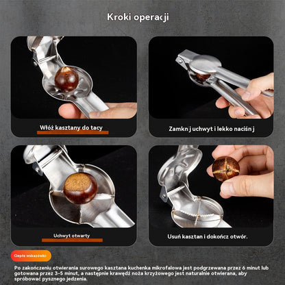 🌰【Kup 1, a 2 dostaniesz gratis】 Otwieracz do kasztanów z klipsem, otwierany jednym dotknięciem bez ryzyka zranienia rąk!