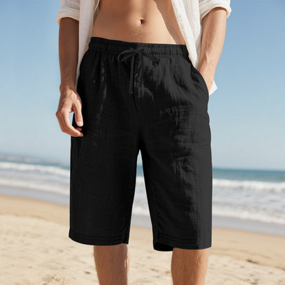 🌊👖【M-4XL】Мъжки льняни шорти 2026, дишащи и удобни, за плаж и ежедневие, с ластик
