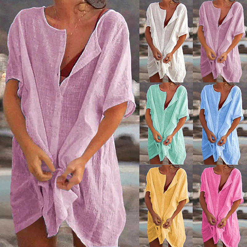 【S-5XL】Nuevas camisas casuales de color largo para damas