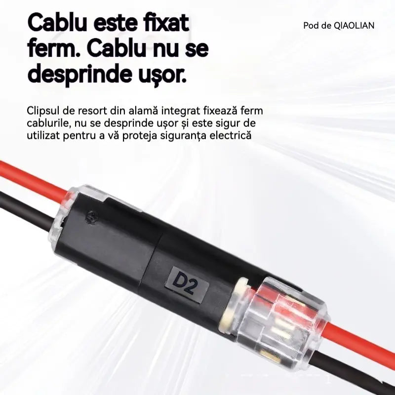 ⏰ 【50 buc】 Conector electric dublu cu clemă de blocare, închidere de siguranță și protecție anti-alunecare ⚡️
