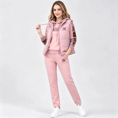 🔥🔥【Top + Vestă + Pantaloni】Set elegant și călduros din 3 piese pentru toamnă și iarnă