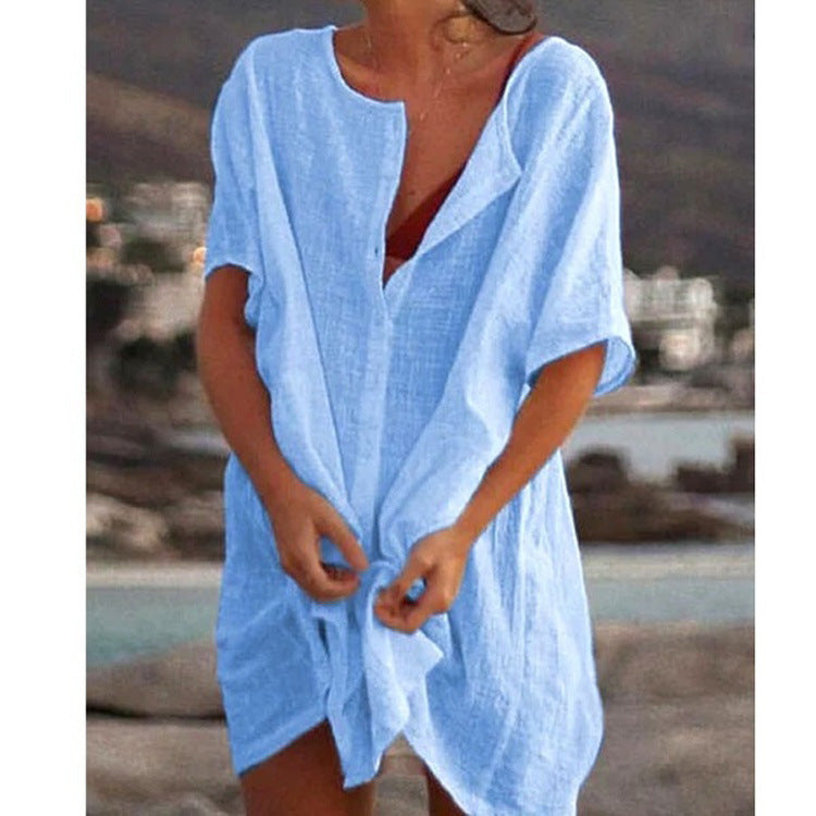 【S-5XL】Nuevas camisas casuales de color largo para damas