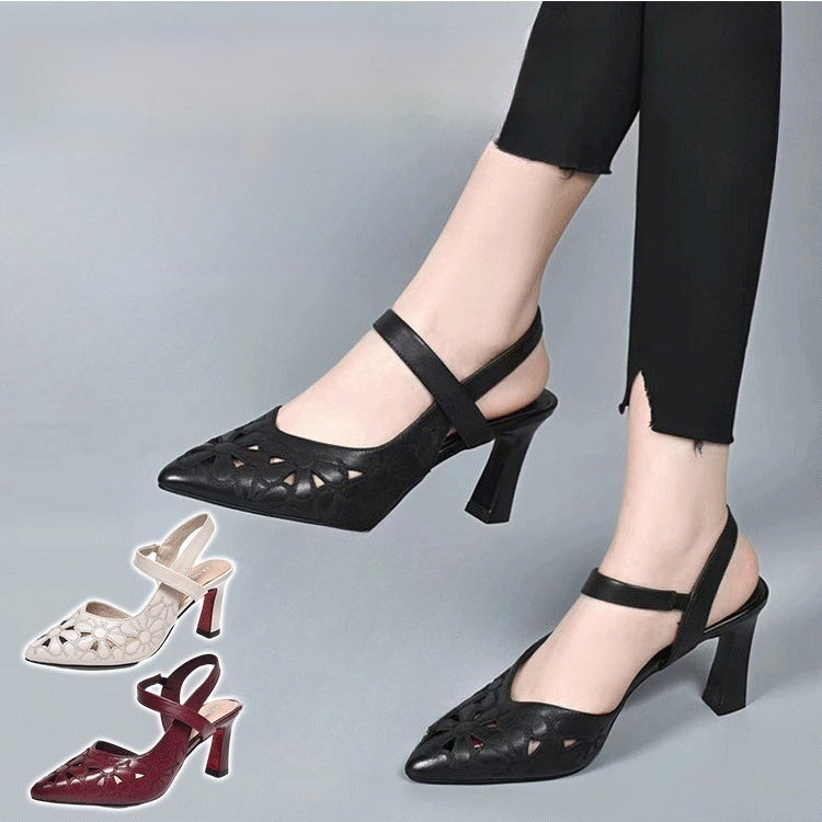 🔥【35-41】Tocuri înalte monocrome confortabile, cu vârf ascuțit