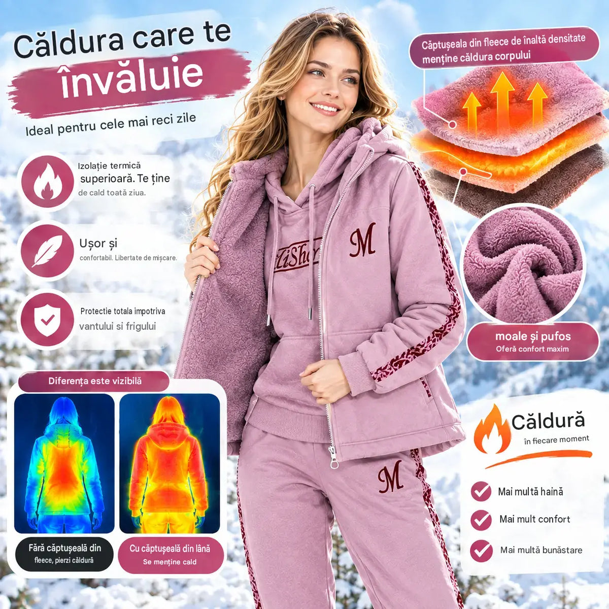 🔥【Pantaloni + Pulover + Jachetă】Nou set sport-casual pentru toamnă/iarnă 2026 – gros și căptușit.