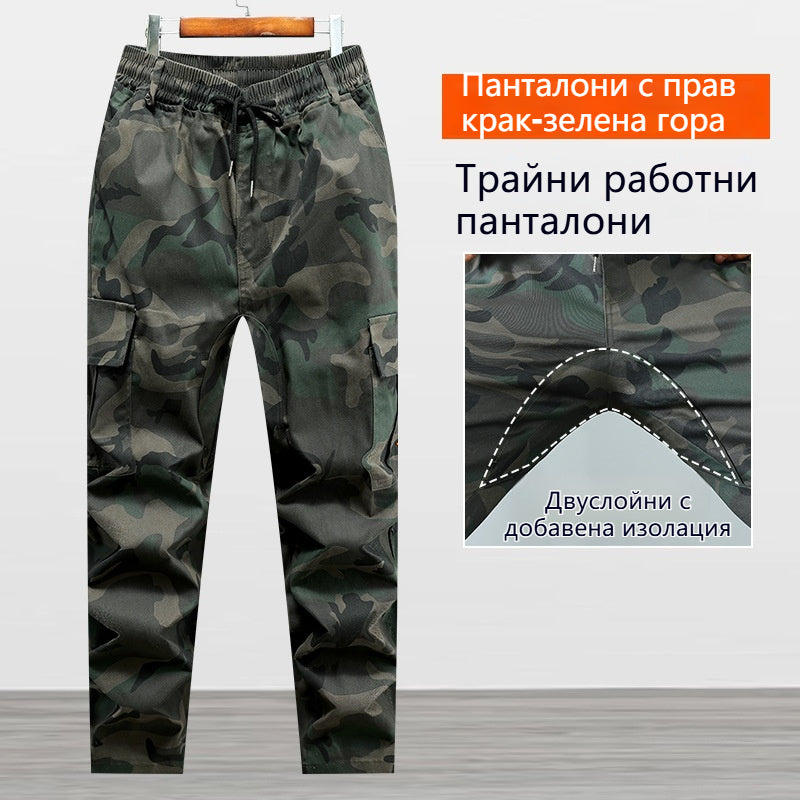 🛠️ 👖Подсилен работен панталон с усилено дъно, дебела устойчива материя, дишащ и удобен с много джобове