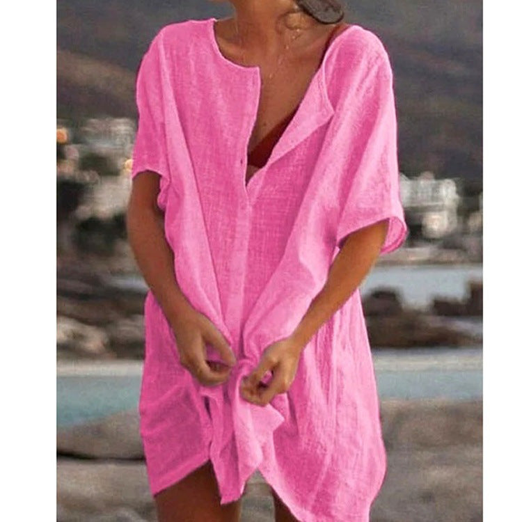 【S-5XL】Nuevas camisas casuales de color largo para damas