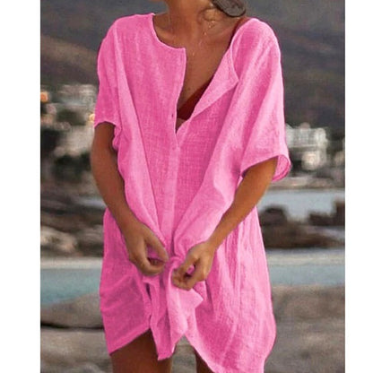 【S-5XL】Nuevas camisas casuales de color largo para damas