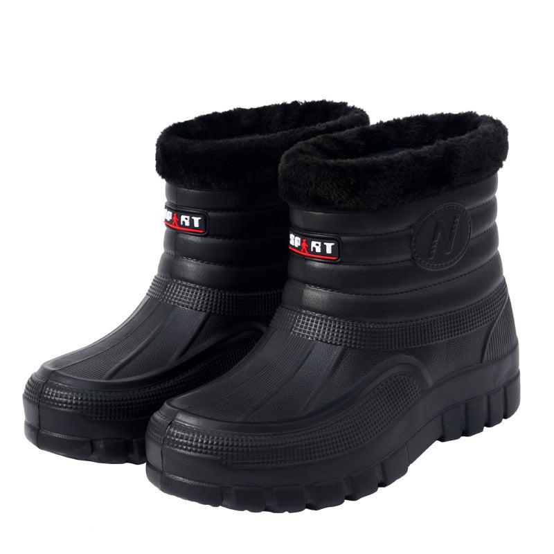 ♥️♥️【40-45】【Nuevo producto】Botas de exterior cálidas e impermeables para hombre con forro polar, duraderas, para agua y nieve, hasta el tobillo o por encima del tobillo.