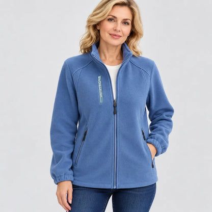【XL-5XL】Jachetă din fleece pentru mame – pentru primăvară și toamnă, guler ridicat, croială deschisă în față, cambrată, produs nou