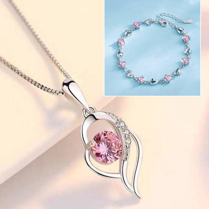 ✨✨【Cumpărați 1, primiți 1 gratuit】💎Set inima oceanului brățară + colier din argint 925--🎁Cele mai bune cadouri