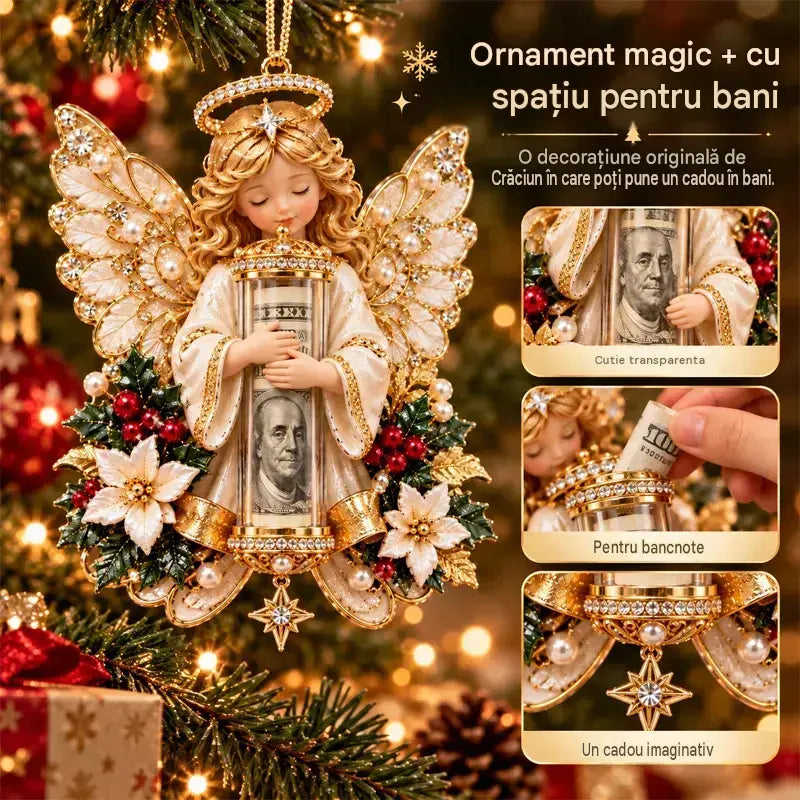 🎁 Set din 5 piese, la prețul de 159 lei ✨ Decorațiuni de Crăciun cu îngerași (pot fi folosite și ca ambalaj sau suport pentru cadouri în bani)