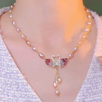 ⭐【Compra 1 y llévate 1 gratis】Nuevo collar de perlas de cisne de lujo premium