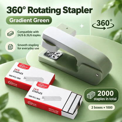 📚 Capsator Rotativ 360° în Nuanțe Gradient (+ 2000 Capsat GRATIS) - Capsare Ușoară și Fără Efort pentru Birou și Școală!