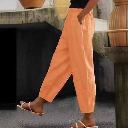 😍💕【40-120 kg】Pantalones casuales para mujer de algodón y lino ✅️Pago contra entrega