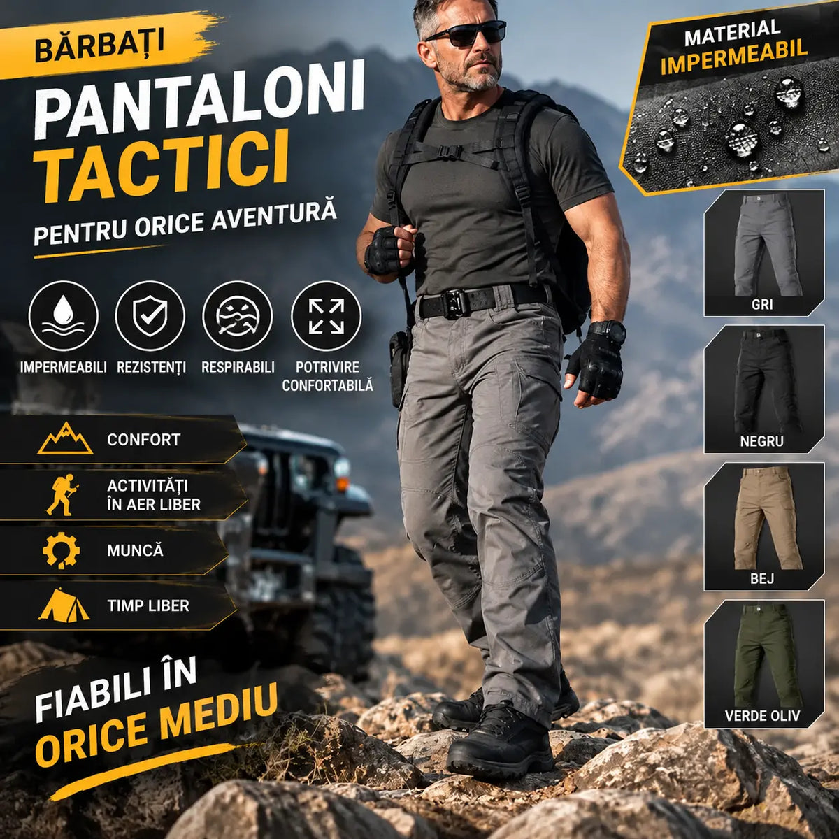 🏕️⌛ ULTIMA ZI A REDUCERILOR – 50% DISCOUNT!🔥 Pantaloni tactici pentru bărbați, în stil militar – rezistenți la vânt și izolați termic